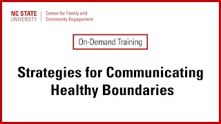 Strategies for Communicating Healthy Boundaries Course Trailer