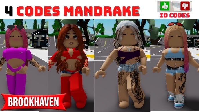 TODOS OS CÓDIGOS ID DE ROUPAS MANDRAKES +10 CÓDIGOS DE ID DE ROUPA PARA  BROOKHAVEN 🏡 RP ROBLOX🤩 