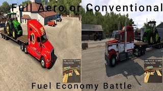 Fuel Economy Battle - Full Aero vs Conventional - ATS - T680 vs W900 by countryboy_gaming 81 views 2 months ago 12 minutes, 38 seconds