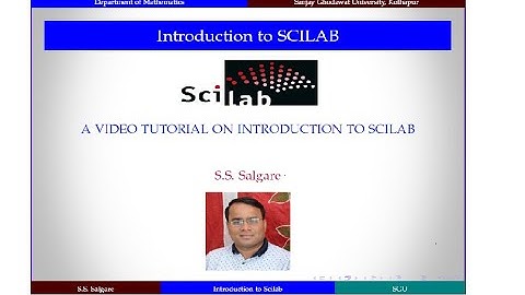 Scilab Tutorial : Introduction to Scilab