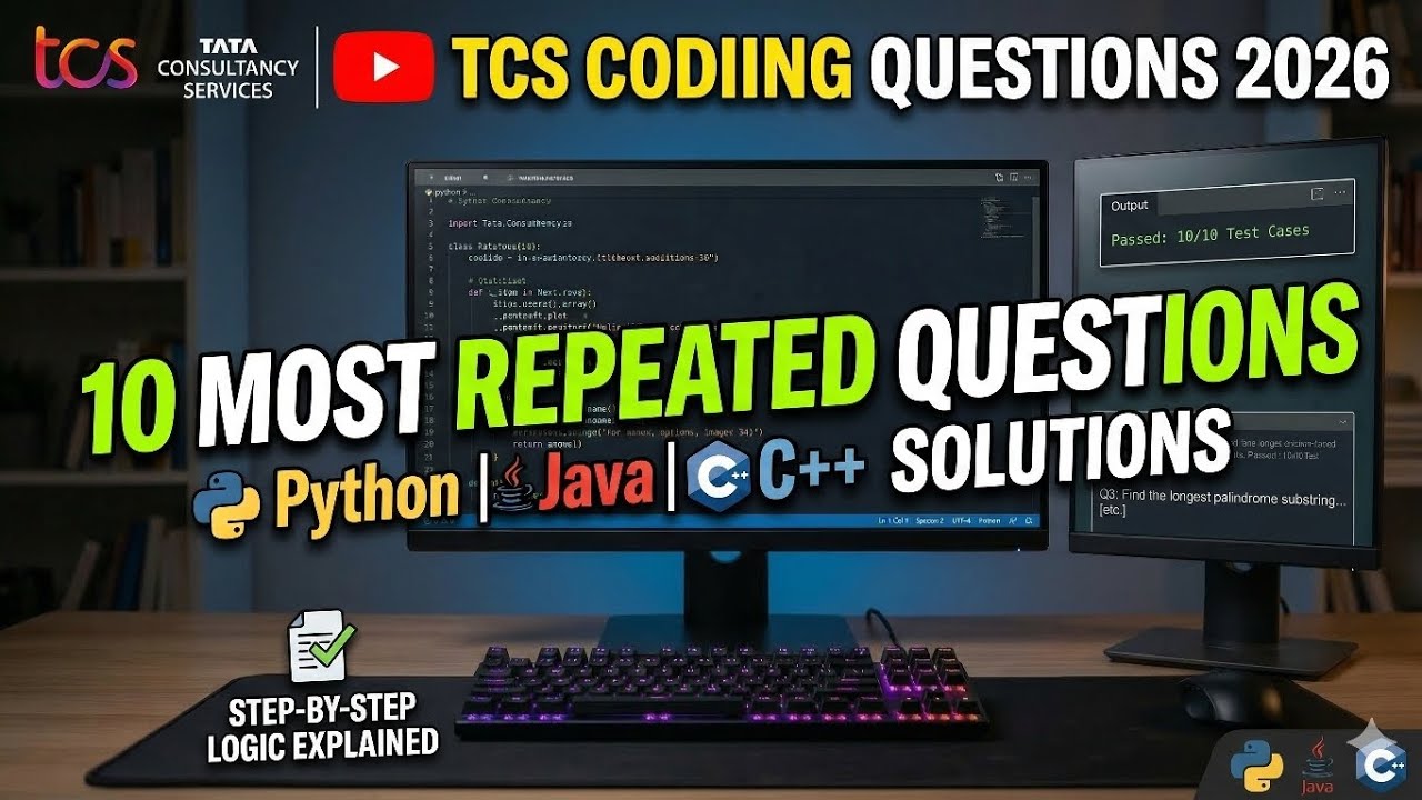 TCS coding questions | TCS 2026 | Fibonacci + Prime Series | Easy ...