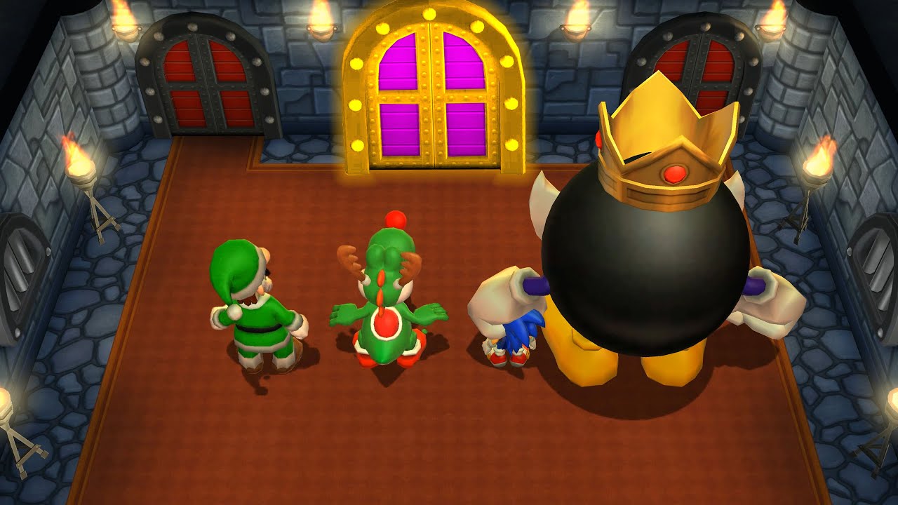 Mario Party 9 Mod - Minigames - Santa Luigi Vs Sonic Vs King Bob-Omb Vs Yoshi (Master Cpu)