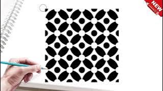 Cara menggambar motif batik paling mudah dan sederhana hanya dengan lingkaran dan jangka