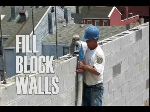 Masonry Grout Pump for grouting walls, core fill, blockfill - YouTube