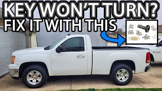 How to Replace Ignition Lock Cylinder GMC Sierra or Chevy Silverado (Key won't turn)