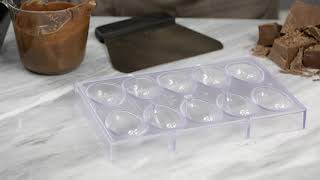 Crystalia Polycarbonate Egg Chocolate Molds 10 Independent 3D Clear Cavities for DIY