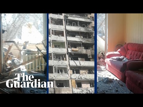 Inside a destroyed Kyiv apartment building after Russia shelling