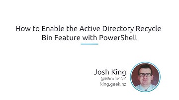How To Enable The Active Directory Recycle Bin Feature With PowerShell