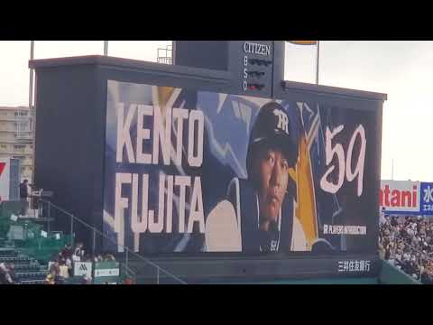 20240309　藤田健斗 登場曲【｢ヒカレ｣／ゆず】　3回ｳﾗ　阪神ﾀｲｶﾞｰｽ@阪神甲子園球場･ﾚﾌﾄ外野 ｵｰﾌﾟﾝ戦