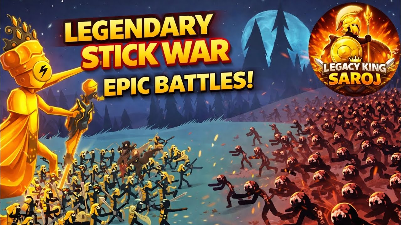 🔥 LEGENDARY STICK WAR BATTLE | Zombie Army vs Golden King ⚔️ | Legacy King Saroj