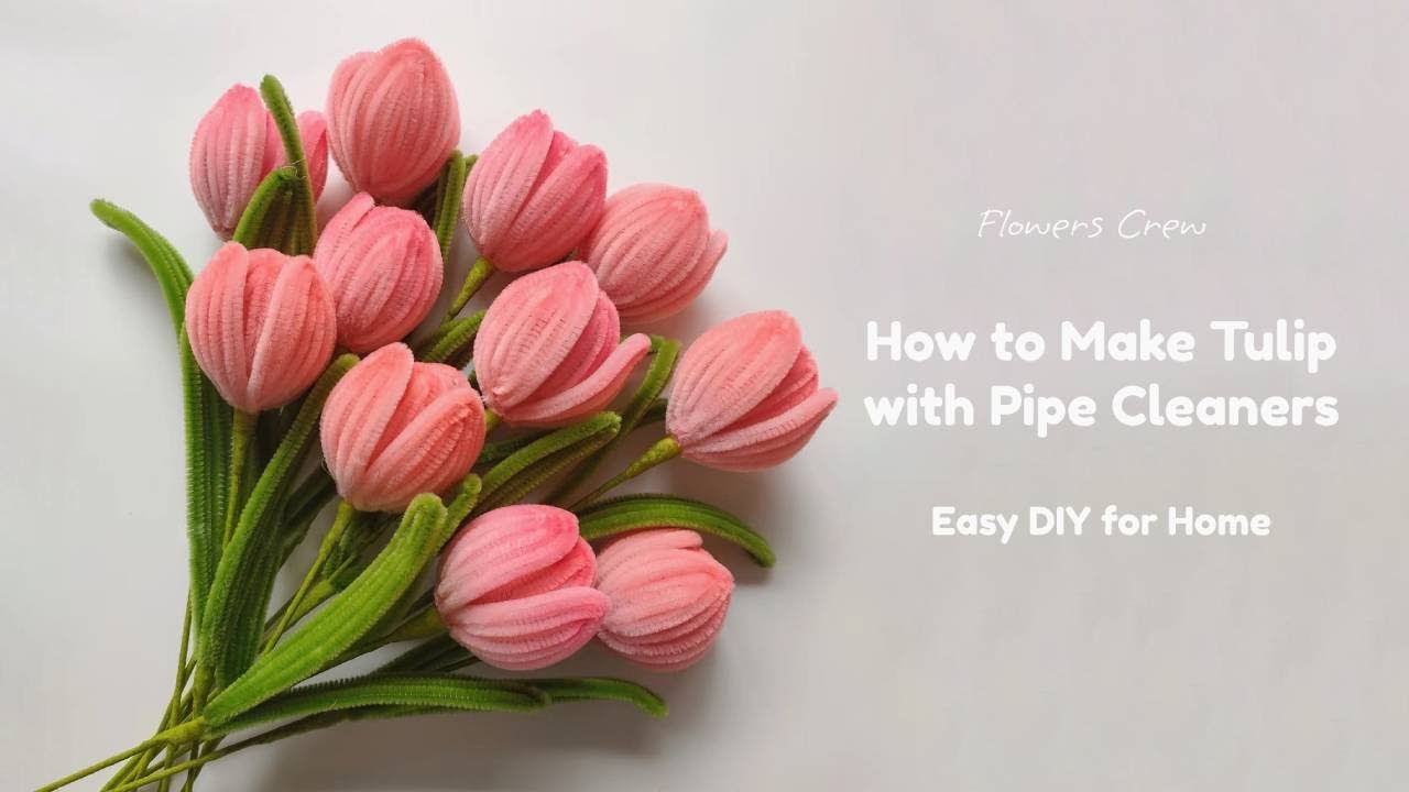 DIY raw material pipe cleaner tulips flower handcraft for birthday gif –  Duo Fashion