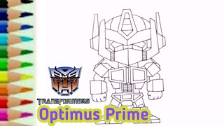Belajar Menggambar Robot Transformers Optimus Prime - Kartun Mobil Robot Transformation