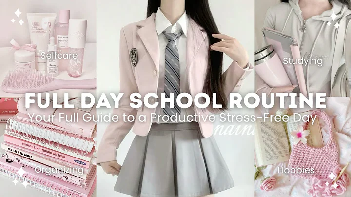 Productive full Day School Routine | Study, selfcare and fun!! 💗