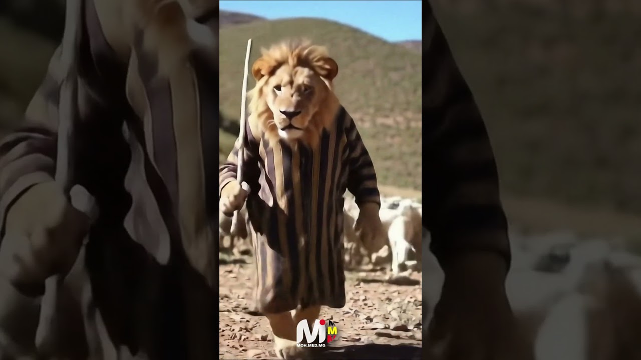 الأسد ترك العرش ليرعى الغنم.. السر وراء التغيير #hailuoai #ai #voe3 #history #moroccan #videoai