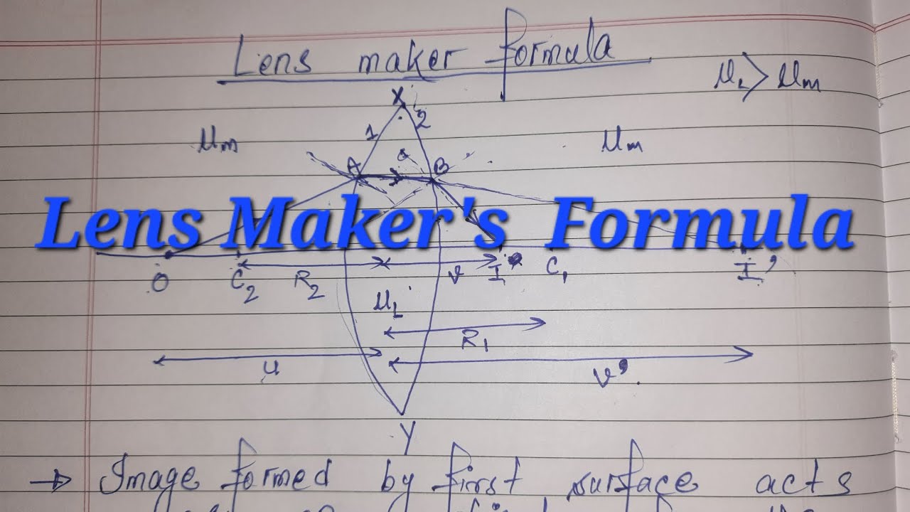 lens Maker's Formula ! Ray optics (physics) class 12th chapter 9. YouTube