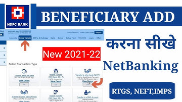 HDFC Netbanking-How to add Beneficiary for fund transfer||HDFC Bank add Beneficiary process New 2021