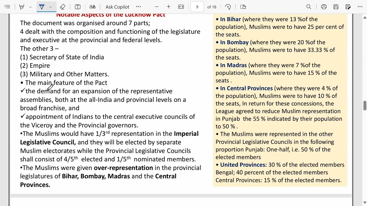 7.3- Lucknow Pact & August Declaration 