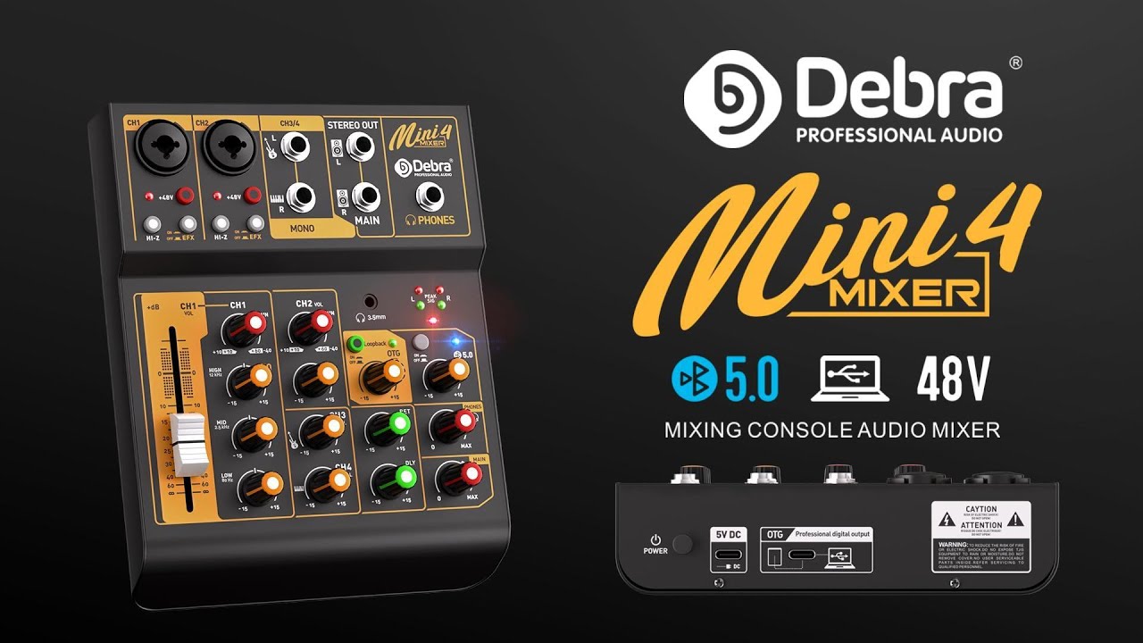 D Debra's Fun! Mini4 4-Channel Audio Mixer with OTG Sound Card - YouTube