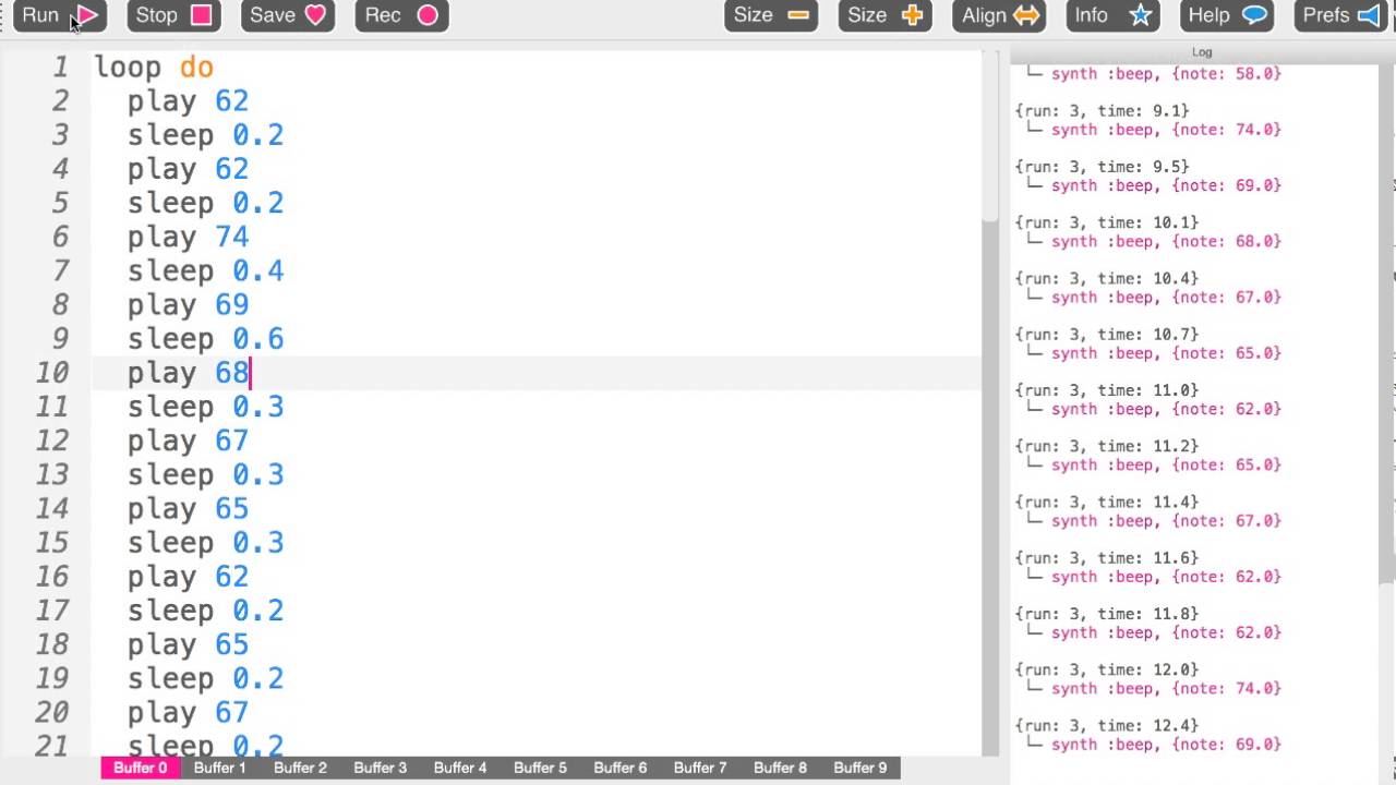 Sonic Pi Demo - Megalovania