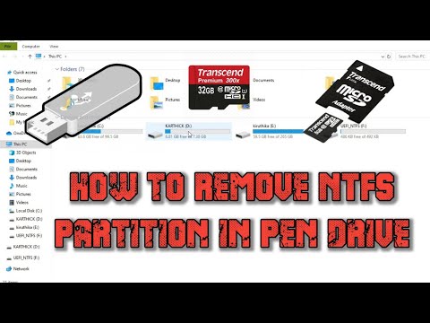 How to remove UEFI_NTFS Partition in Pen drive || Tamil || windows || pen drive
