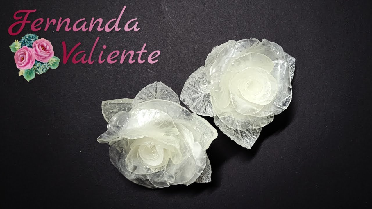 Cómo hacer una rosa con hojas usando silicona caliente - Prof Fernanda Valiente
