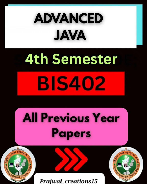 BIS402 Advanced JAVA Previous Year Papers (VTU) #vtu #2025exams # ...