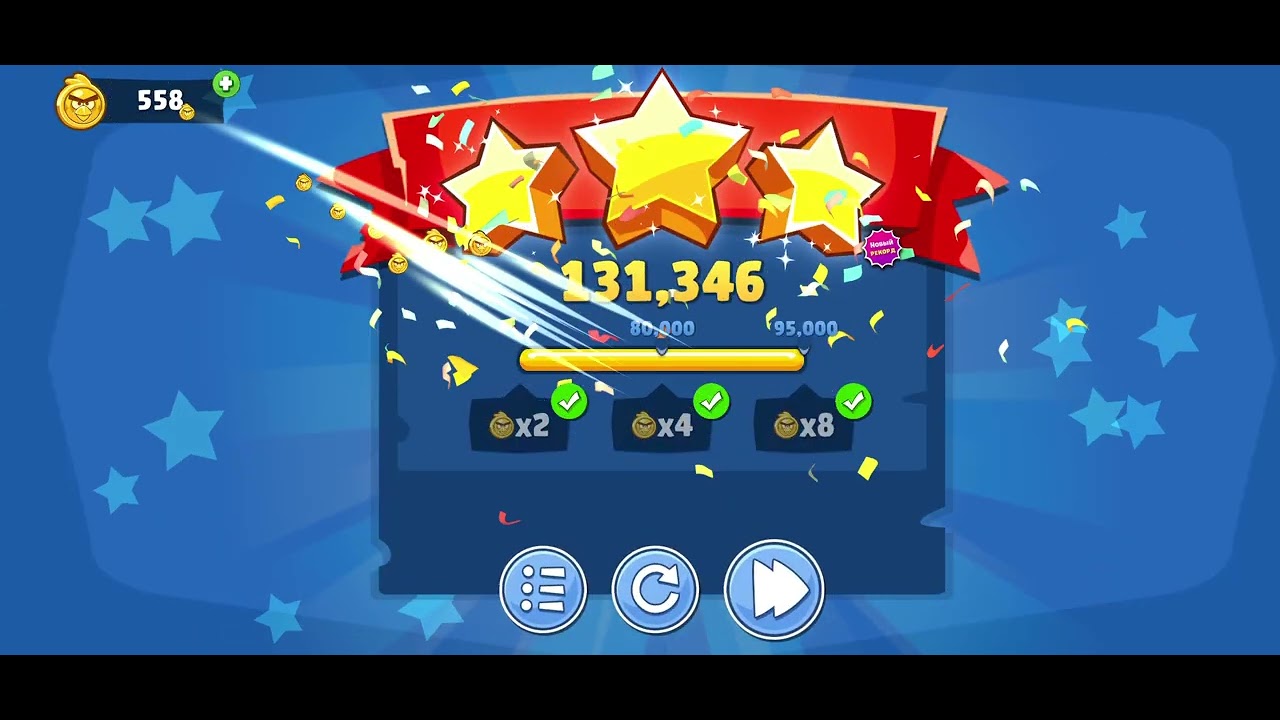 Прохожу angry berds на 3 звезд