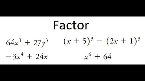 Grade 12 Advanced Functions - Factoring by sum/difference of cubes (ch 3.7)