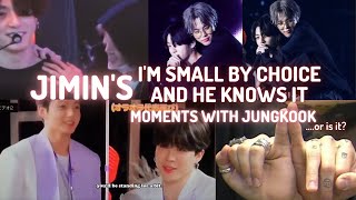 Jimin's 'I'm small by choice and he knows it' moments with Jungkook...or is it?