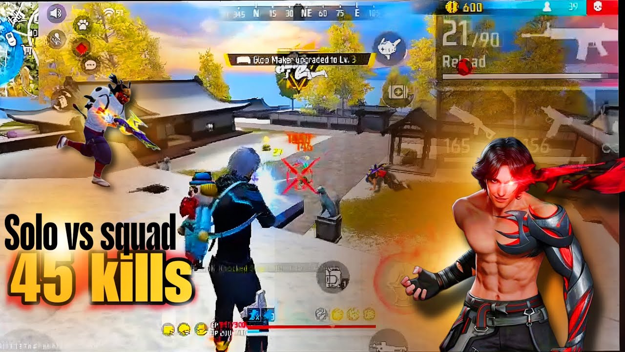 Solo vs squad || Full map Bermuda map || 45 kills in match 😳😈 - YouTube