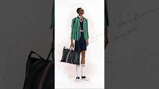 Fashion Illustration in Procreate | Thom Browne | Spring 2026 #fashiondrawing #fashiondesign