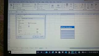 Data Validation for Whole numbers.