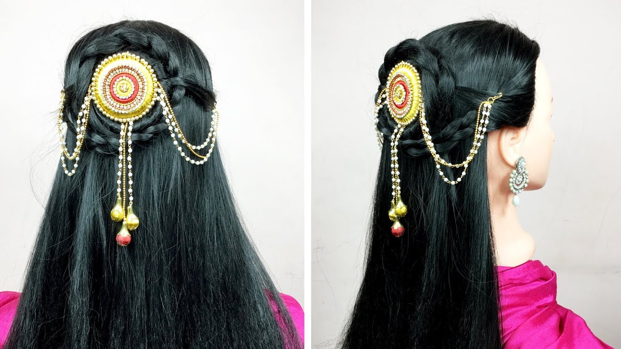 Princess Hairstyle | Bahubali Devasena Hairstyle Fashion - YouTube
