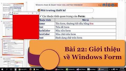 Giới thiệu về Windows Form