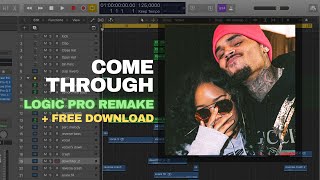 H.E.R. , Chris Brown - Come Through (Instrumental) / Logic Pro X Tutorial / FREE DOWNLOAD