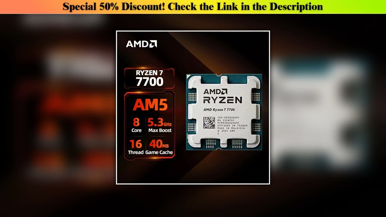 Must Buy AMD Ryzen 7 7700 CPU R7 7700 5.3GHz 8-Core 16-Thread 40MB Game Cache Socket AM5 Desktop Pr