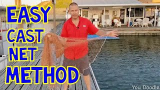 THE 50/50 CAST NET METHOD! (How to throw a cast net)