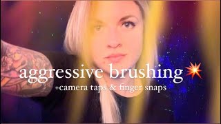🪥Fast & Aggressive ASMR Mic/Camera Brushing No Talking, Camera Tapping, Finger Snapping