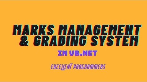 VB.Net Marks Management and Grading System