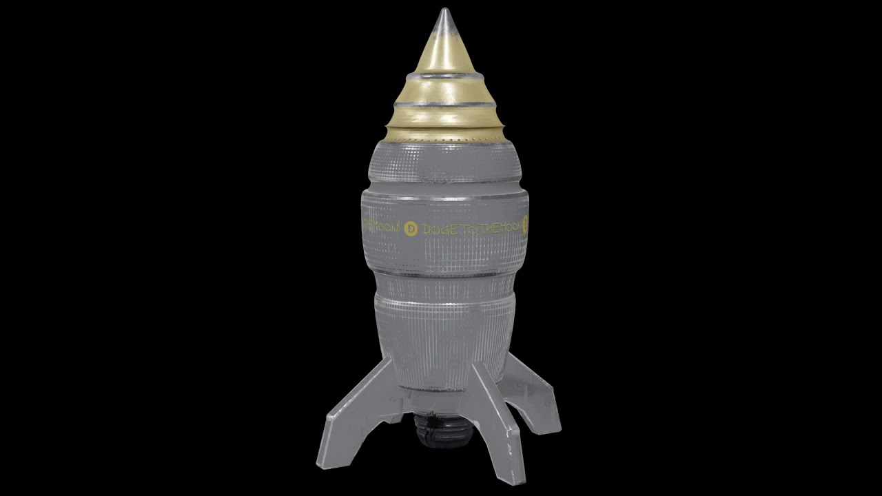 DOGECOIN Rocketship To the Moon! 3D Model
