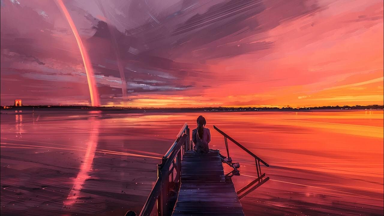 красивый рассвет. пара на крыше ночного города. там, где нас нет. там где рассвет заката нет фильм. Aenami алена величко.