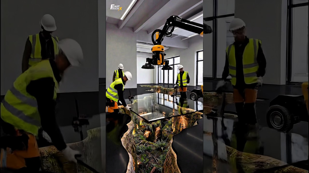 Insane 3D Waterfall Epoxy Floor Transformation! 🌊 