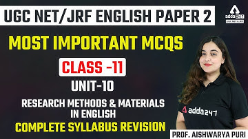 NTA UGC NET 2022 | Most Important MCQ #11 | By Prof. Aishwarya Puri