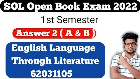 DU SOL 1st Semester OBE English Language Through Literature Answer 2 ( A & B ) 2022