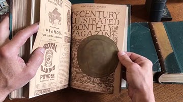 Old bound periodicals Century 1886-1901 massive run x 10 leather old books ads