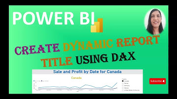 Dynamic Title for Report OR Visual  using DAX in POWER BI  || POWER BI Tutorial || #powerbi