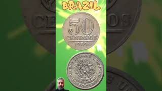 Brazil 50 Centavos 1959.#shorts #education #coinnotesz