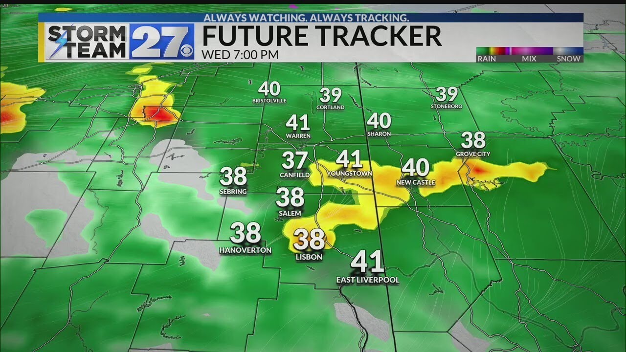 Rain showers expected through the night - YouTube