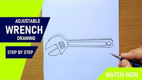 adjustable wrench drawing || how to draw adjustable wrench step by step | adjustable spanner drawing