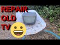 Repair Sanyo Color TV Made In 1998 Vintage CRT Television Restore Color TV Old